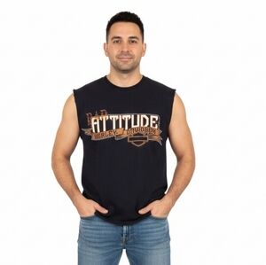 Harley Davidson Muscle Tank Top Men's Size M Black Capitol Lansing Michigan